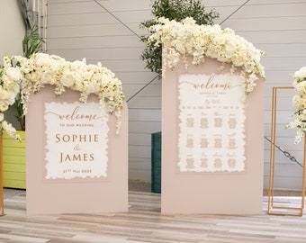 Acrylic Wedding Seating Chart • A2, A1 or A0 • Seating Sign • Perspex® finished Bespoke Vinyl Lettering • UK  +  3 day Worldwide Shipping