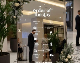 Order of the Day Sign - Wedding Vinyl Decal (Custom Sizes Available)