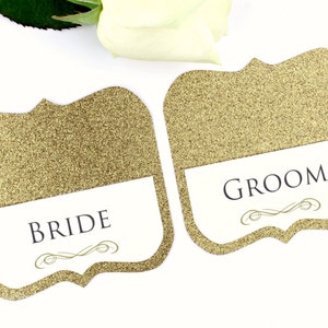 Gold Glitter Wedding Place Cards Name Escort Cards Seating Name Cards The Luxe Glitter Collection Glitter and Metallics Wedding image 2