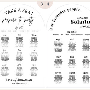 Table Plan Arch Arch Acrylic Seating Chart • Arch Table Plan • Four Pre-designed ...