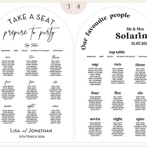ARCH Seating Chart ARCH Table Plan 4 Pre-designed Templates Vinyl