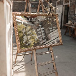 Mirror Seating Chart Vinyl Decal - Wedding Table Planner - Personalised DIY Sign - Long Banquet and U-shaped tables