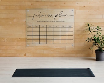 Acrylic Calendar for Fitness and Health Goals, Zoom Backdrop Modern Design made in UK Home Decor A0, A1, A2 Large Clear Acrylic