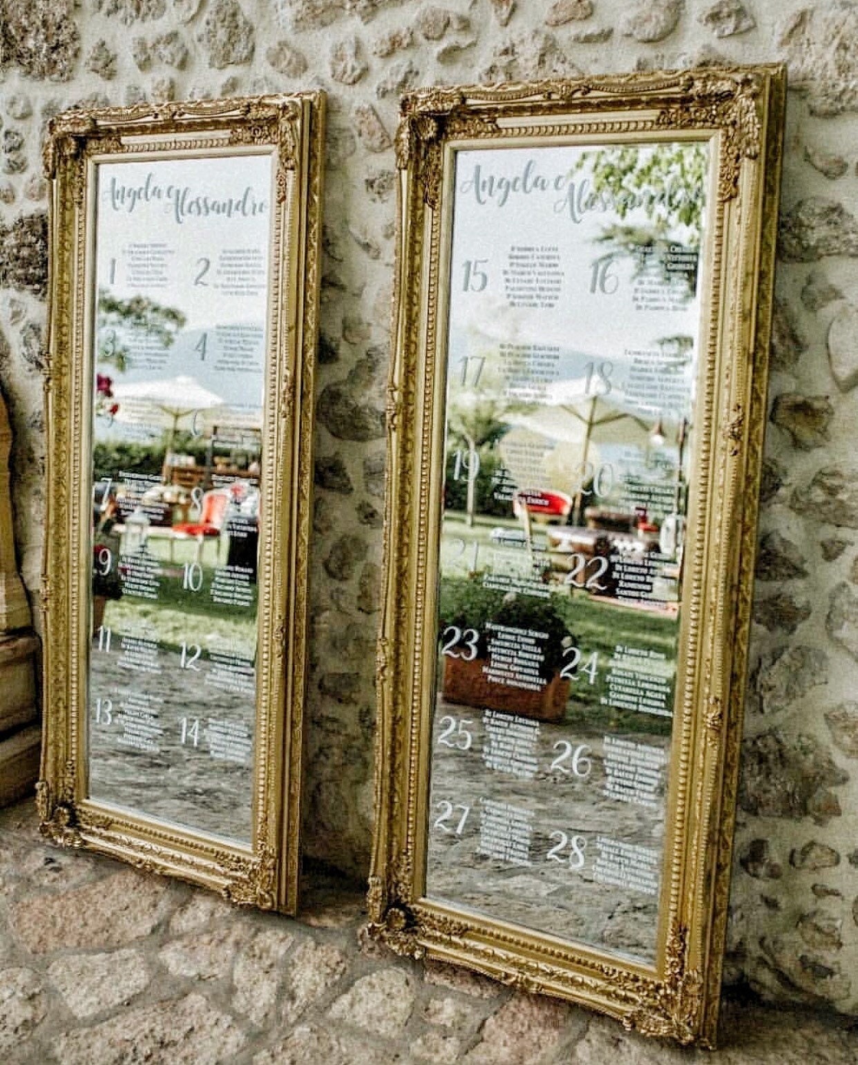 Mirror Wedding Table Plan Mirror Seating Chart Full Length Etsy