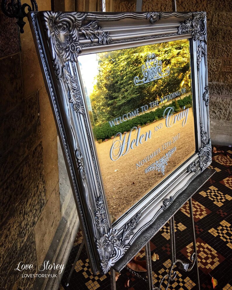 Mirror Wedding Welcome Sign DIY Easy with Vinyl | Etsy