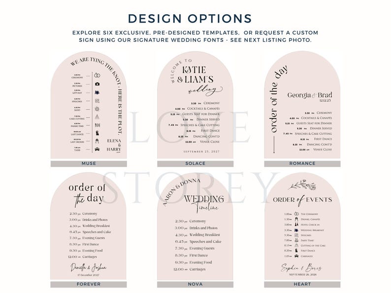 Order of the Day Sign - Wedding Vinyl Decal (Custom Sizes Available) image 8