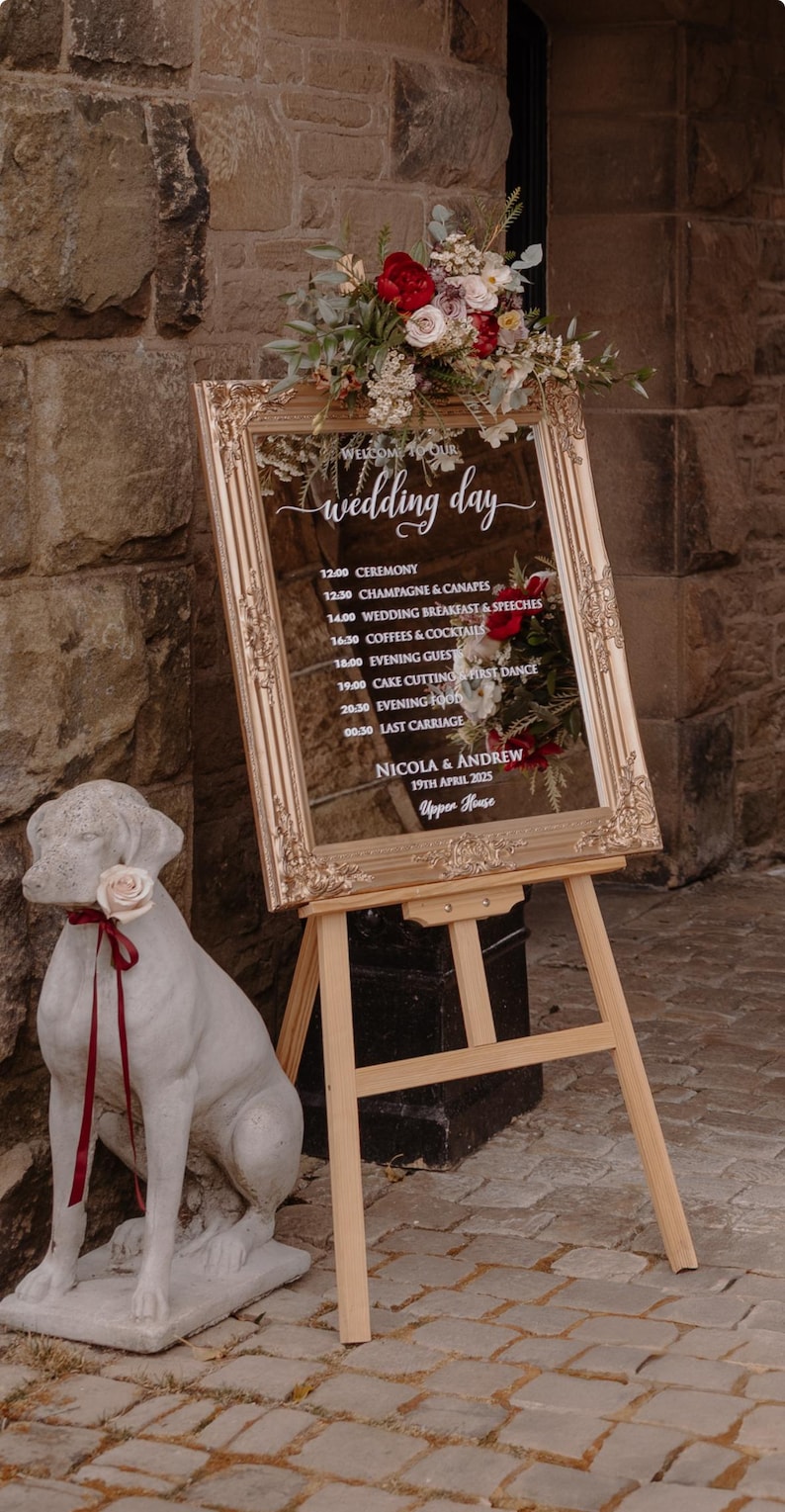 Order of the Day Sign - Wedding Vinyl Decal (Custom Sizes Available) image 2