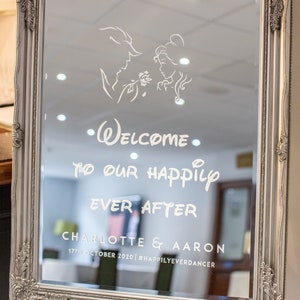 Mirror Wedding Welcome Sign DIY Easy with Vinyl Lettering/Vinyl Stickers Perfect for Glass & Acrylic signs Video instructions image 3