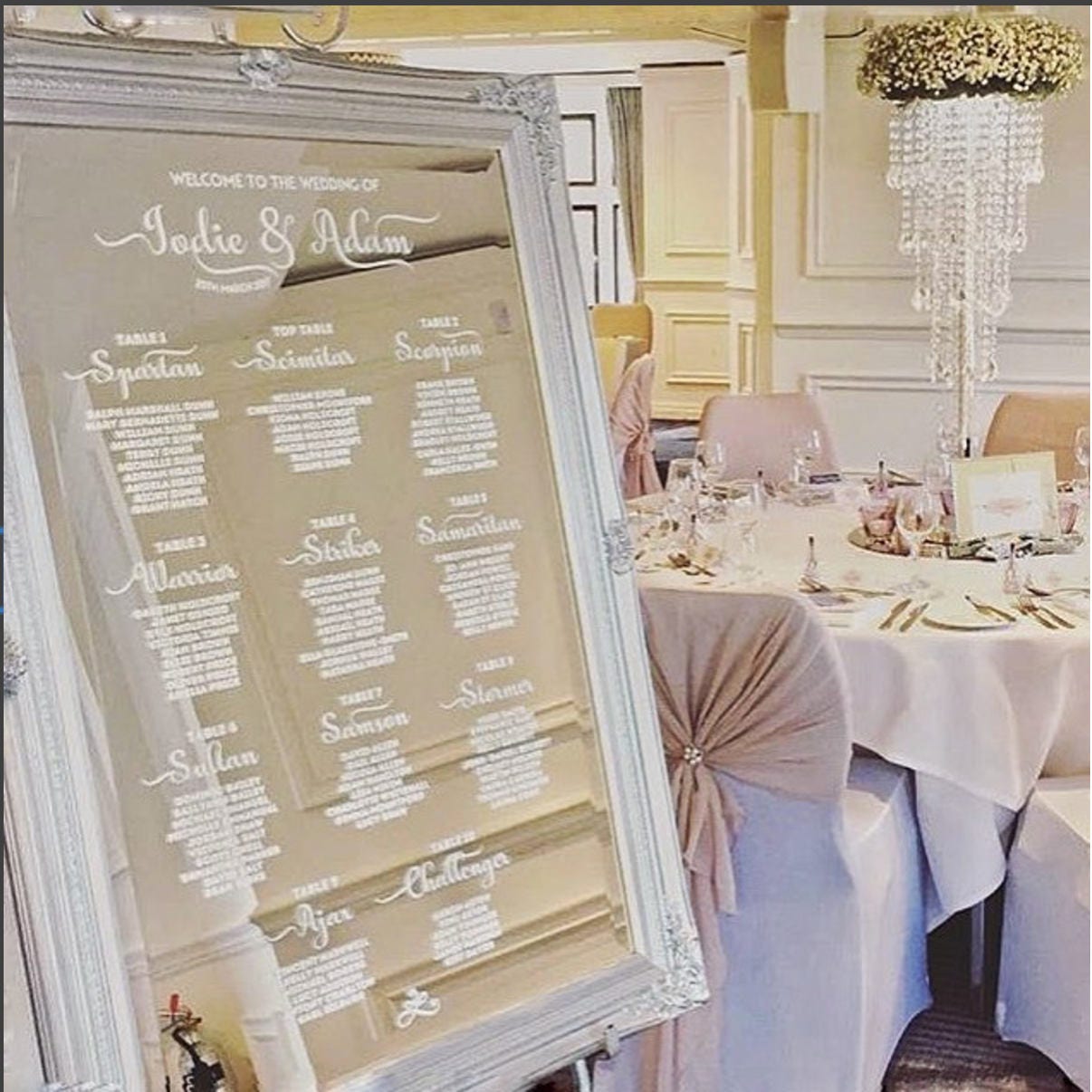 Mirror Wedding Table Plan Vinyl Lettering/vinyl Stickers Etsy UK