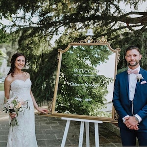 Mirror Wedding Welcome Sign • DIY Easy with Vinyl Lettering/Vinyl Stickers • Perfect for Glass & Acrylics too • Draft and Video instructions