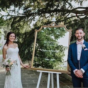 Mirror Wedding Welcome Sign • DIY Easy with Vinyl Lettering/Vinyl Stickers • Perfect for Glass & Acrylics too • Draft and Video instructions