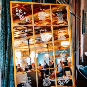Window Mirror Seating Chart Vinyl - Personalised Wedding Table Decals - DIY with New 2026 Fonts