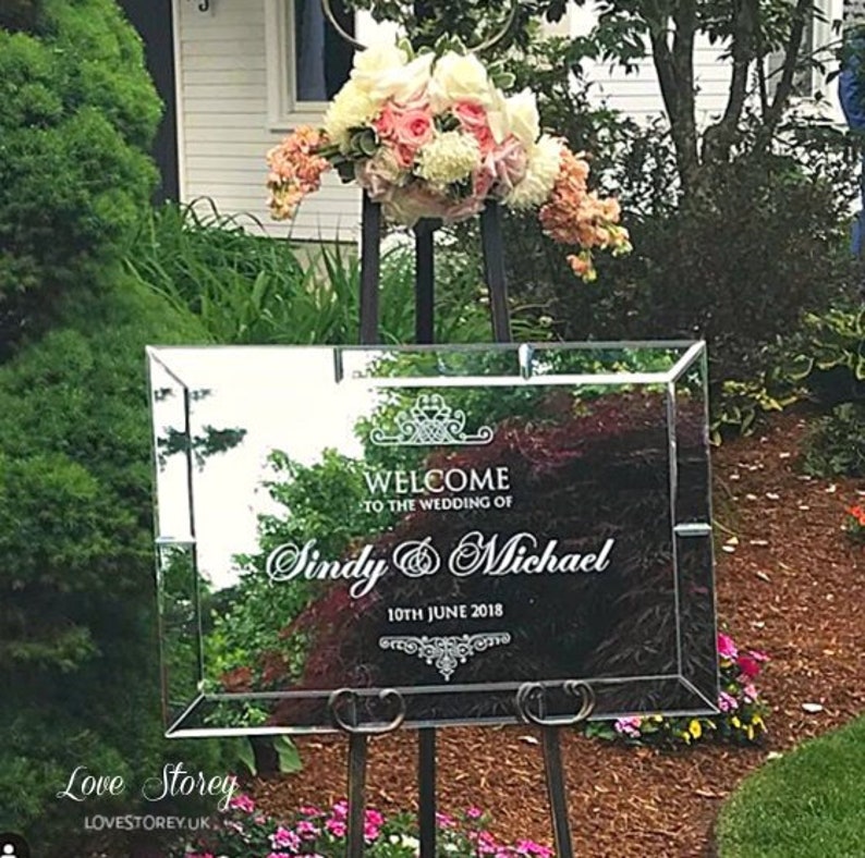 Mirror Wedding Sign DIY Easy With Vinyl Etsy