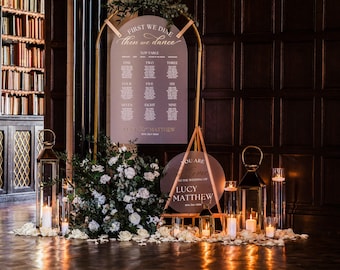 Personalised Wedding Seating Chart - Acrylic Table Plan, Clear or Colour