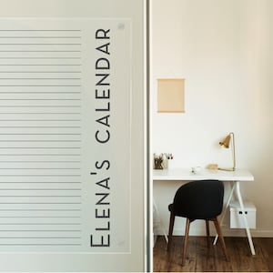 Acrylic Calendar, Family Weekly Planner Floating Dry Erase  Personalised Zoom Backdrop Modern Design made in UK Home Decor A0, A1, A2 Large
