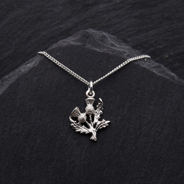 Schottische Distel Halskette Sterling Silber Schmuck. Blumen Halskette Scottish Schmuck Geburtstagsgeschenk für sie. Keltische Halskette Outlander Schmuck