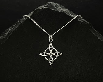 Witch Necklace Sterling Silver Necklace. Pagan Necklace Goddess Jewelry Scottish Gifts. Celtic Necklace Gothic Jewelry. Elven Necklace