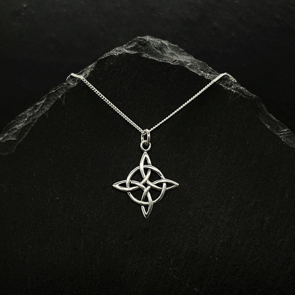 Witch Necklace Sterling Silver Necklace. Pagan Necklace Goddess Jewelry Scottish Gifts. Celtic Necklace Gothic Jewelry. Elven Necklace