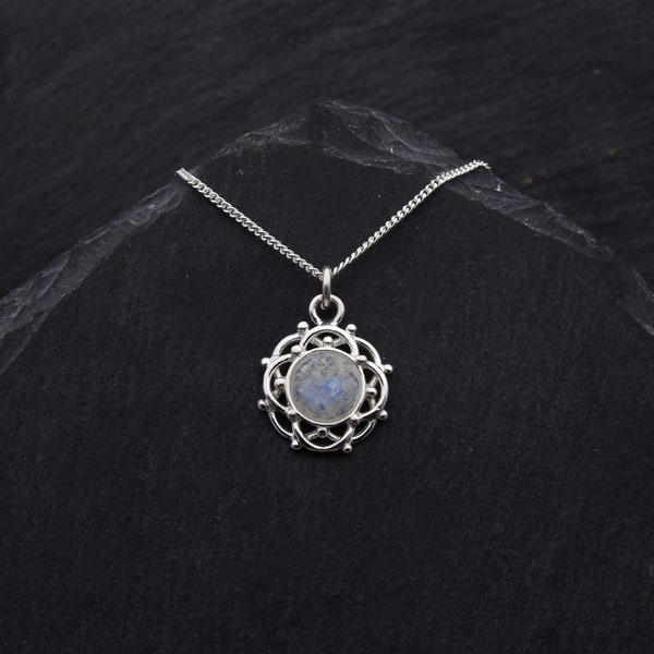 Victorian Moonstone Necklace Sterling Silver Edwardian Pendant Scottish Jewelry Outlander. Victorian Necklace Wedding Jewelry Bride Gift