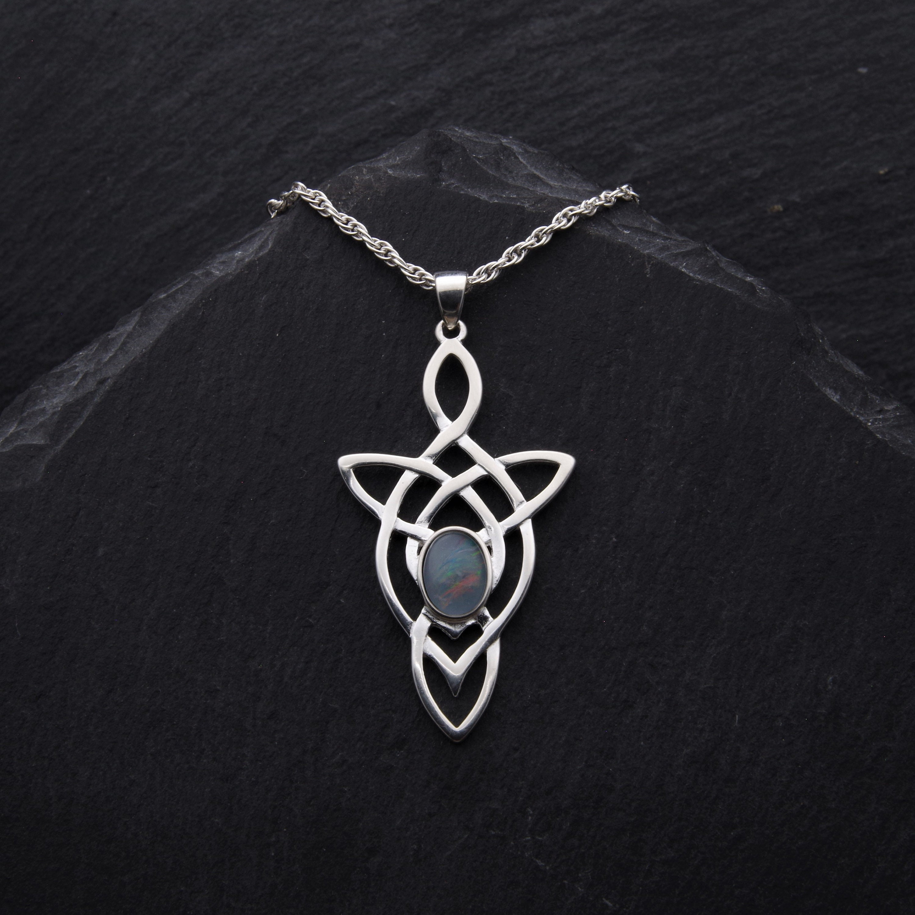 Orecchini In Argento Sterling 925 Con Nodo Della Strega E Pietra Di Luna – Design Celtico, Regalo Per Donne, Con Confezione Regalo