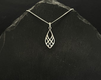 Elven Necklace Sterling Silver Celtic Knot Drop Necklace. Witch Necklace Goddess Jewelry Scottish Gifts. Celtic Necklace Gothic Jewelry