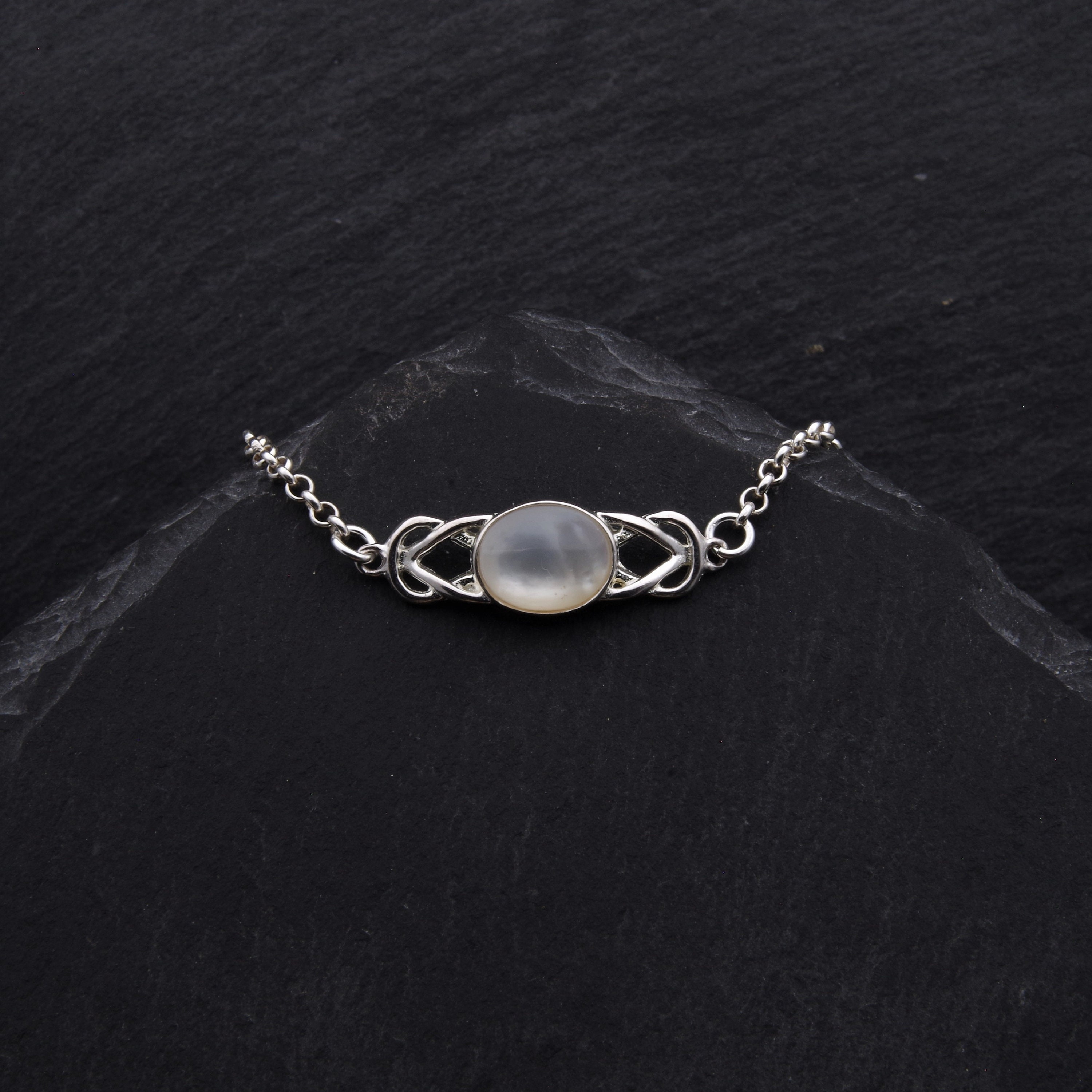 Bracelet Outlander Macramé Noir Argenté - Bijou Chardon écossais - Style Celte Ou Punk - Sans Marque