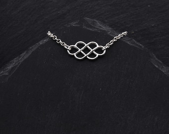 Celtic Knot Necklace Sterling Silver Minimalist Necklace Infinity Knot Celtic Jewelry. Silver Necklace Scottish Jewelry Bride Gift