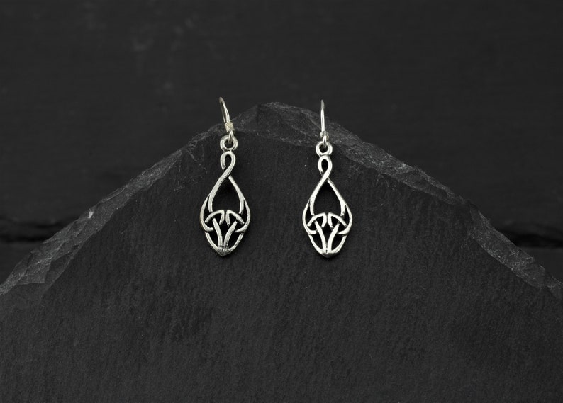 Witch earrings Wedding Jewelry Celtic Knot Earrings Sterling Silver Drop Earrings Scottish Earrings Outlander Inspired Celtic Jewelry