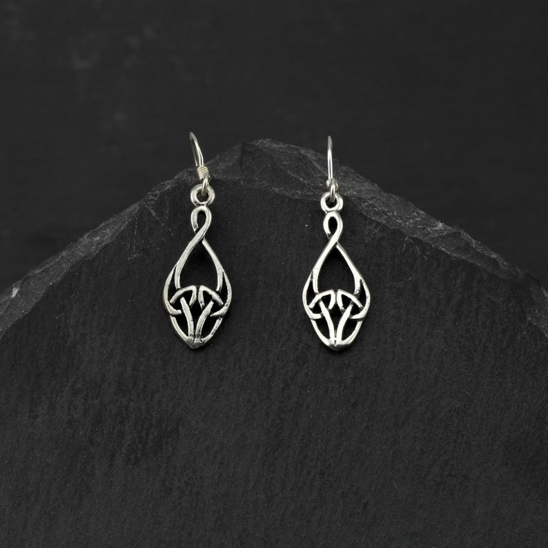 Witch earrings Wedding Jewelry Celtic Knot Earrings Sterling Silver Drop Earrings Scottish Earrings Outlander Inspired Celtic Jewelry