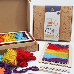 Weaving Loom Kit. Beginner Weaving Kit for Adults Kids. Beginners learn to weave kit. Craft Kits for Kids. DIY weaving loom kit, tapestry