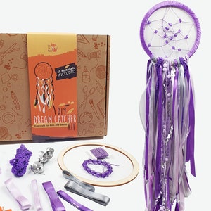 Kit acchiappasogni fai da te per principianti. Crea il tuo kit creativo per acchiappasogni. Kit creativi per attività di compleanno. Regalo per bambini.