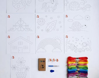 Kids Sewing Kit Beginner Sewing Kit for Children Aged 5-8 Montessori Paper Sewing  Kit for Children With 6 Cardboard Sewing Cards -  Norway