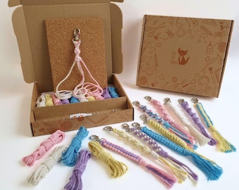 DIY Macrame Keychain Craft Kit for Beginners. Make your Own Keychain Macrame. Craft Project Gift for Teenagers Adults Tweens. Letterbox gift