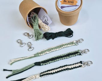 DIY Macrame Keychain Craft Kit for Beginners. Make your Own Keychain Macrame. Craft Project Gift for Teenagers Adults Tweens. Letterbox gift