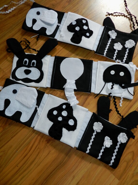 Handmade black and white contrasting baby sensory book toy Etsy