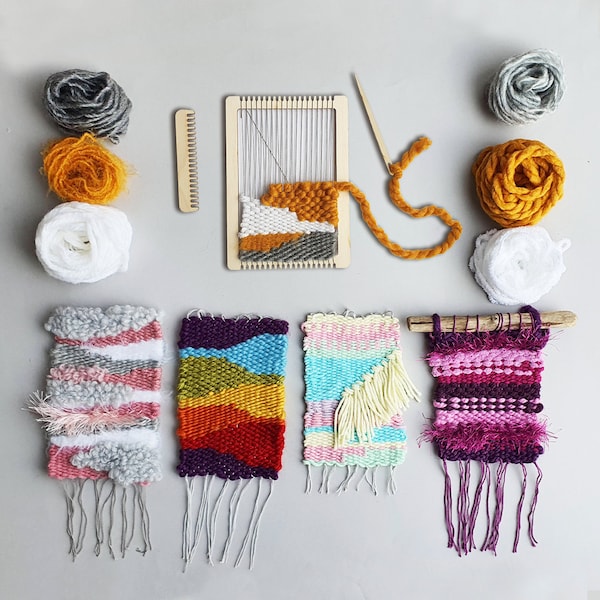 Weben Lap Loom Kit für Anfänger Erwachsene Kinder Jugendliche Tweens, Bastelkits für Erwachsene, Wandbehang Webrahmen, Webteppich Starterpaket