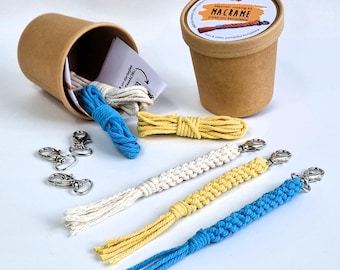 DIY Macrame Keychain Craft Kit for Beginners. Make your Own Keychain Macrame. Craft Project Gift for Teenagers Adults Tweens. Letterbox gift