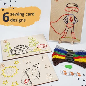 Sewing kit for boys and girls. Craft kit for kids. First sewing skills. Children learn to sew kit. Christmas stocking filler. Letterbox gift