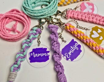 Beginners Macrame Keychain DIY Kit, Make your own set, Bridesmaid keychain macrame, beginner macrame diy kit tutorial, Personalized gifts