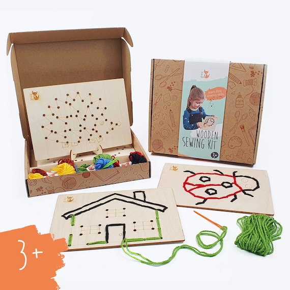 Kids Learn to Sew Kit With Plastic Needle Montessori Sewing Kit Preschool  Sewing Kit, First Sewing Skills for Children Kit 