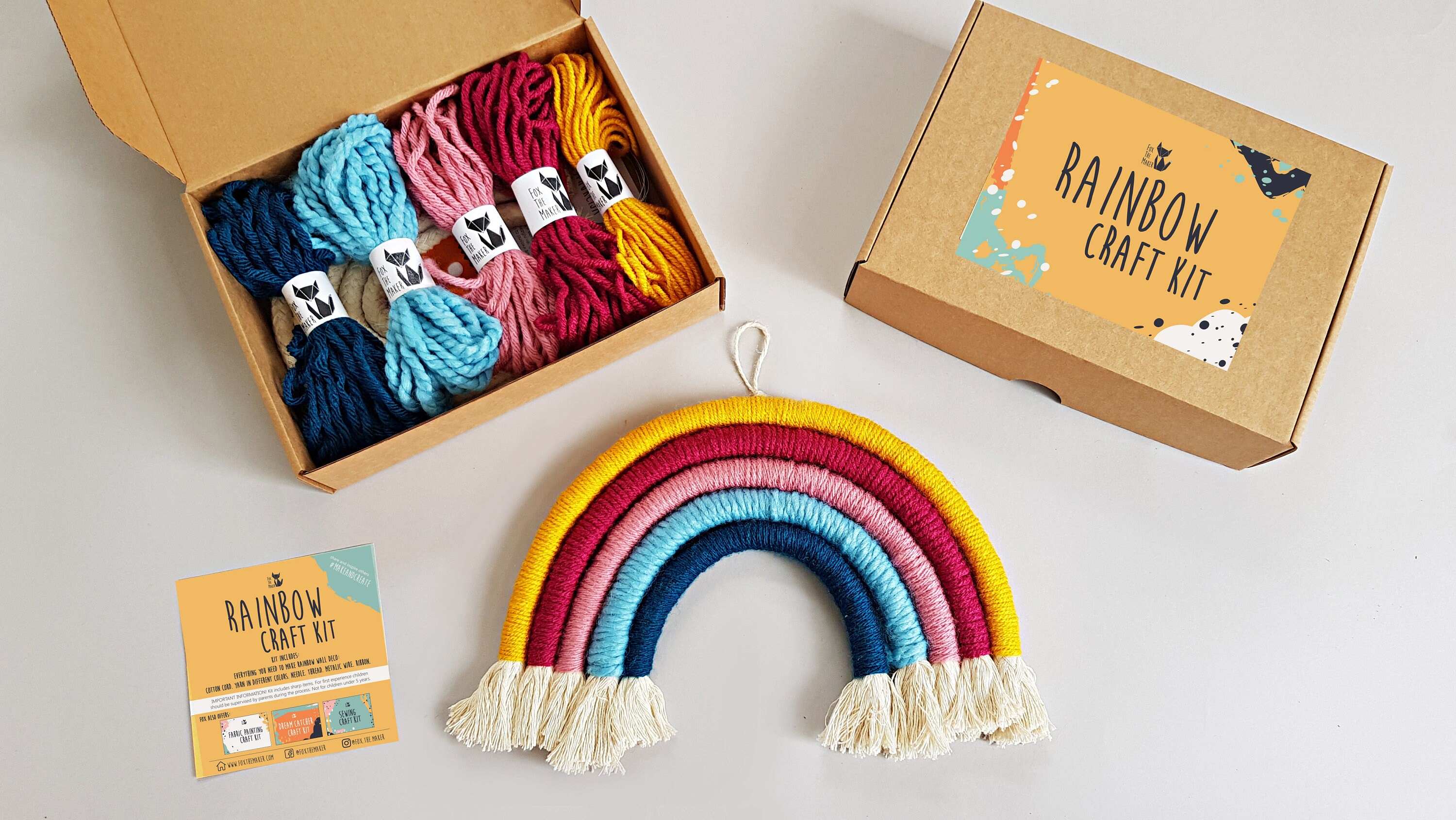 RegenbogenWandBehang DIY Handwerk Kit in blau rosa gelb