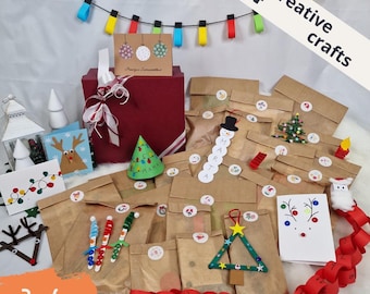 Kalendarz adwentowy DIY dla dzieci na 24 dni. Projekty świąteczne DIY dla dzieci w wieku 6-10 lat. Rzemiosło odliczające do świąt Bożego Narodzenia. Pudełko kalendarza adwentowego do zrobienia.