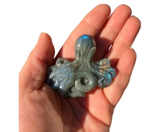 Labradorite octopus, sea creature, sallysgemtreasures