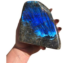 Labradorite freeform, rainbow stone, home decor, rocks and minerals, sallysgemtreasures