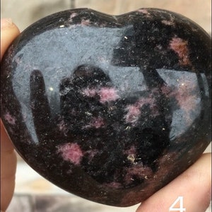 Rhodonite puffy heart, stone heart, crystal hearts, sallysgemtreasures, rocks for home 4