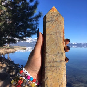 Cherry creek jasper tower, obelisk, stone wand, extra large crystal, sallysgemtreasures