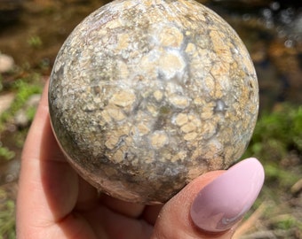 Fish egg agate sphere, rocks and minerals, agate ball, unique agate specimen, Sallysgemtreasures