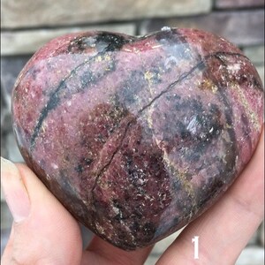 Rhodonite puffy heart, stone heart, crystal hearts, sallysgemtreasures, rocks for home 1