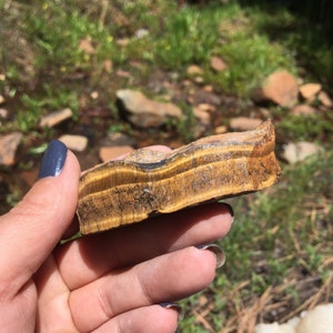 Tigers eye chunk, natural stone, rocks and crystals, sallysgemtreasures