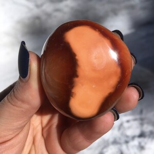 Carnelian palm stones, crystal palm stone, large orange and red stone, polished stones CA12